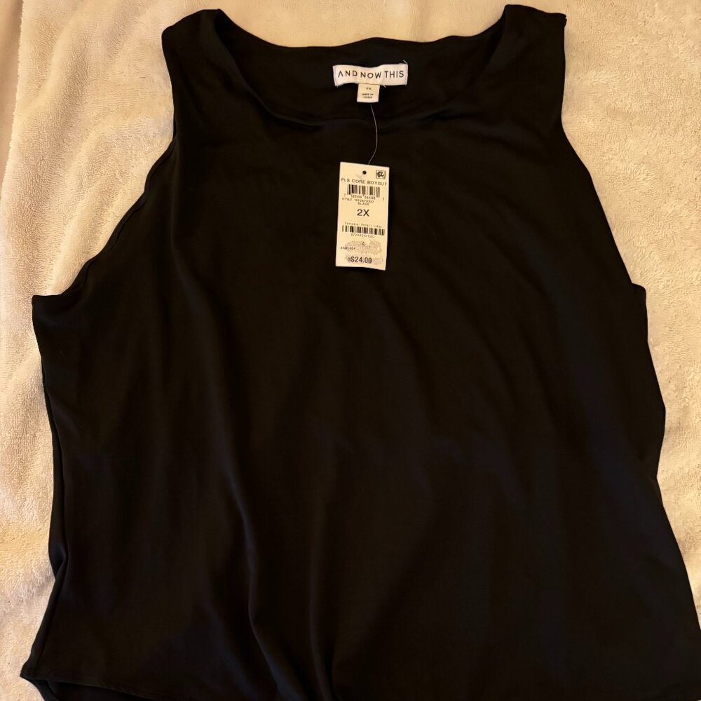 NWT And Now This Black Bodysuit 2x
